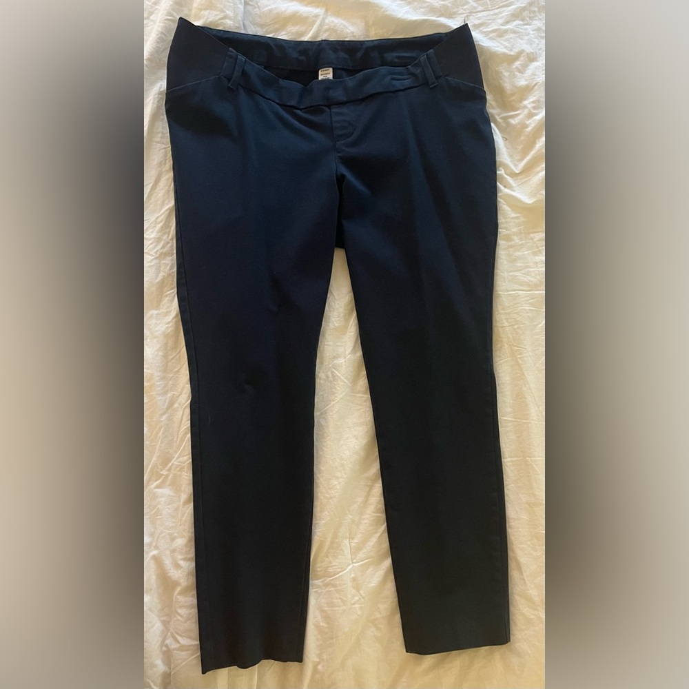 Women’s maternity crop pixie dress pant. Navy Blue. Size 10